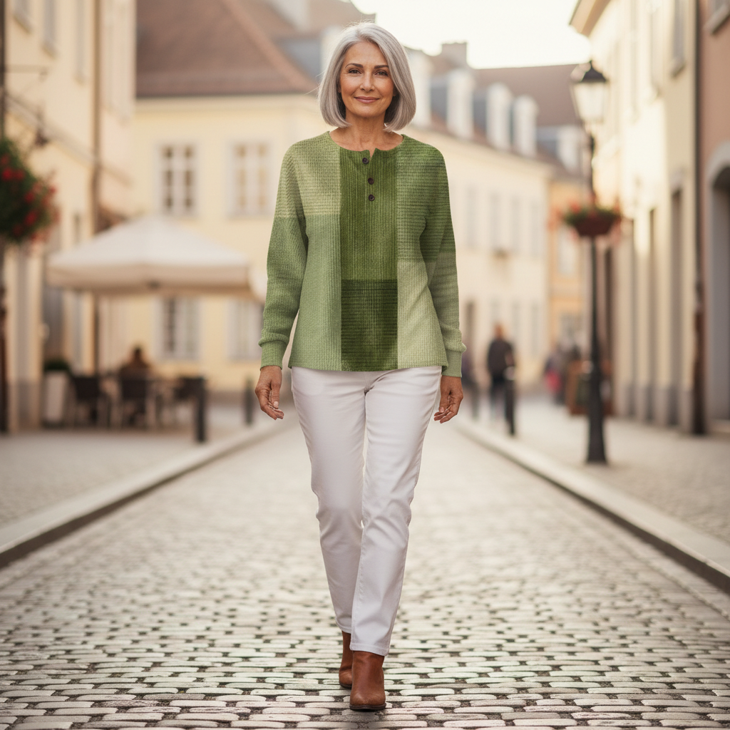 Charlotte - Green Patchwork Top