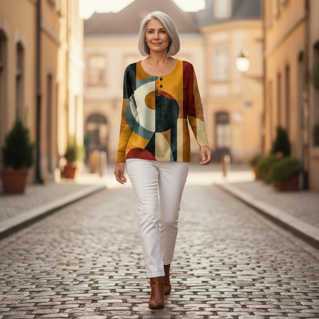 Amelia - Geometric Pattern Top