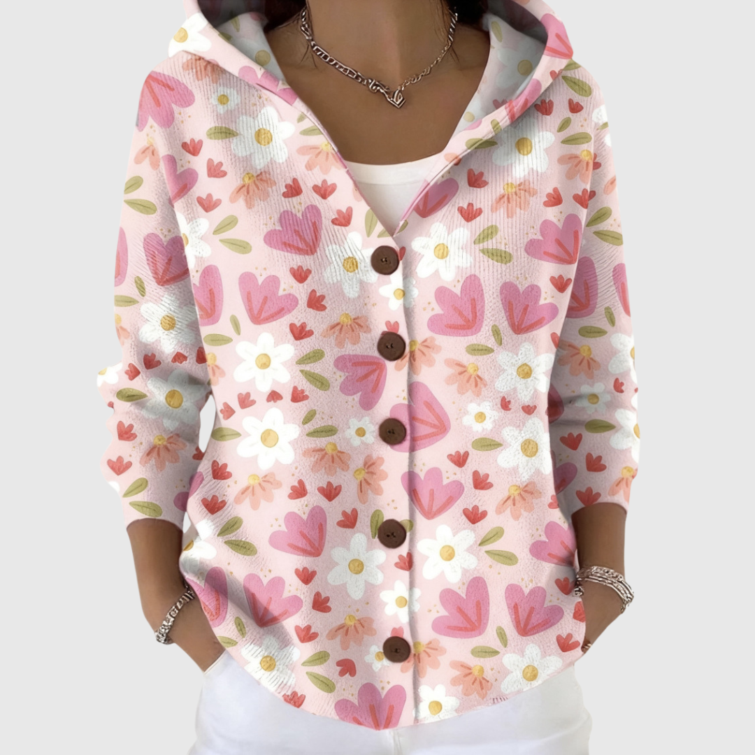 Veronica - Heart and Daisy Hooded Cardigan