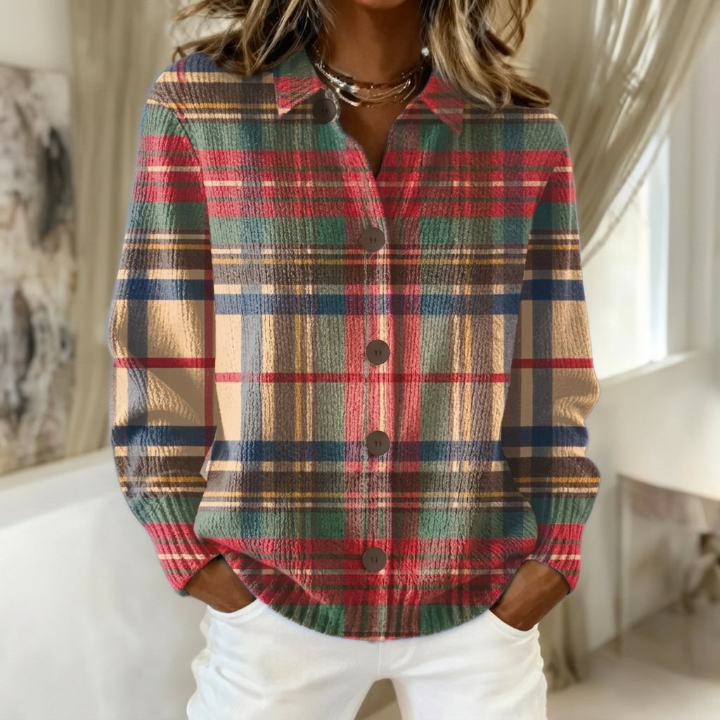 Octavia - Multicoloured Tartan Cardigan