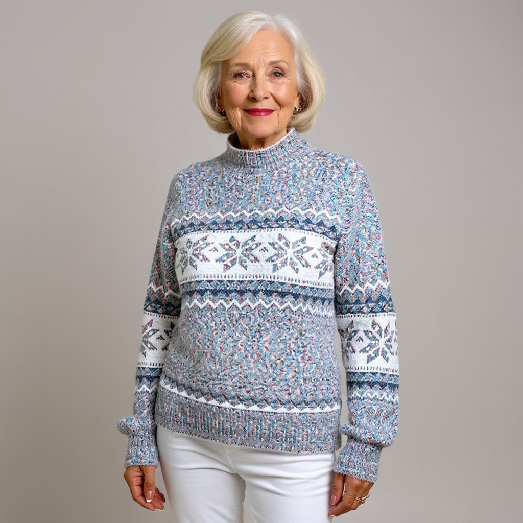 Josephine - Vintage Sweater with Snowflake Band, Four Colours