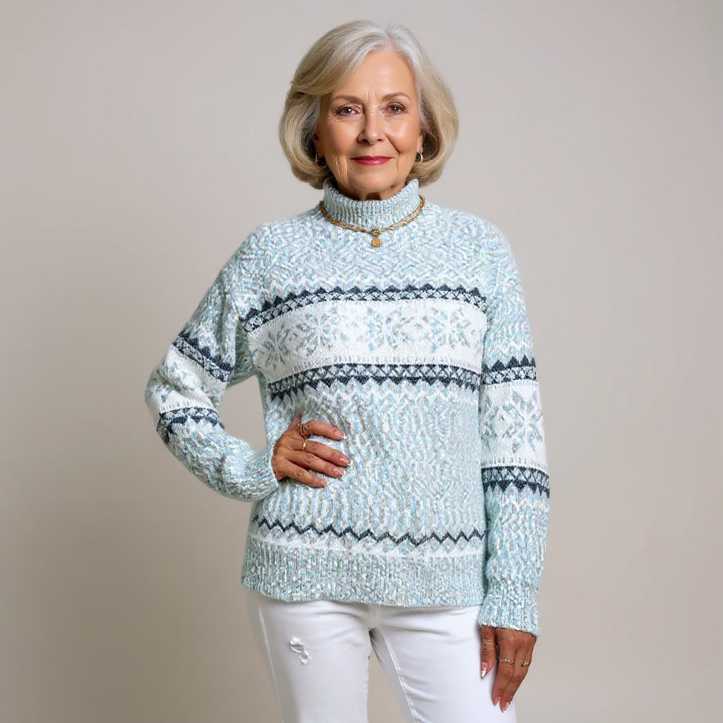 Josephine - Vintage Sweater with Snowflake Band, Four Colours