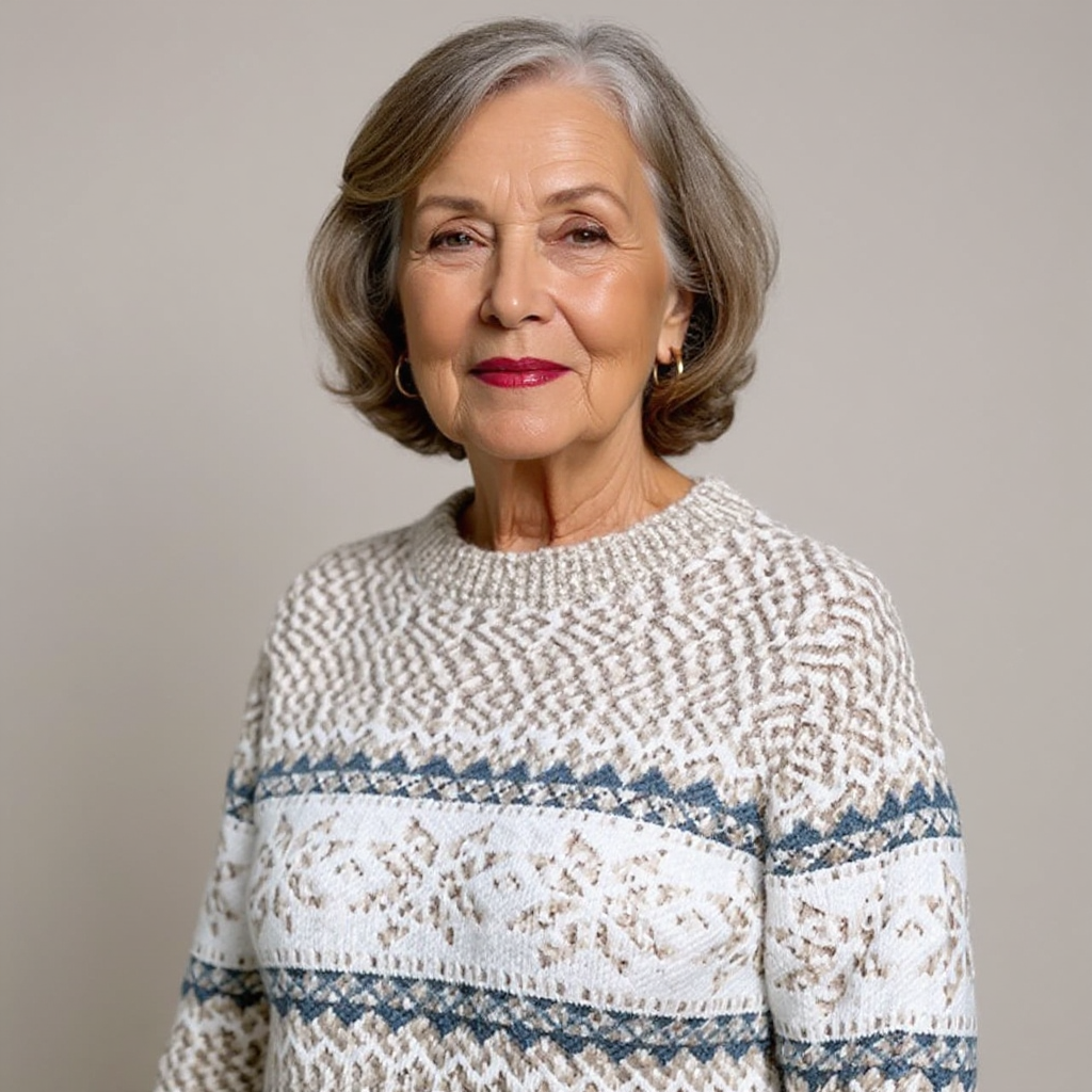 Josephine - Vintage Sweater with Snowflake Band, Four Colours