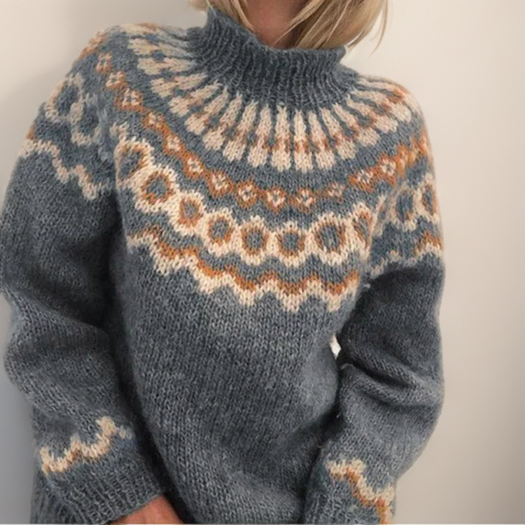 Sybil - Vintage Sweater with Nordic Yoke, Four Colours