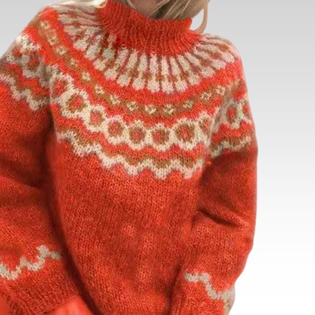 Sybil - Vintage Sweater with Nordic Yoke, Four Colours