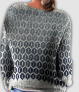 Prudence - Grey Vintage Sweater with Honeycomb Pattern