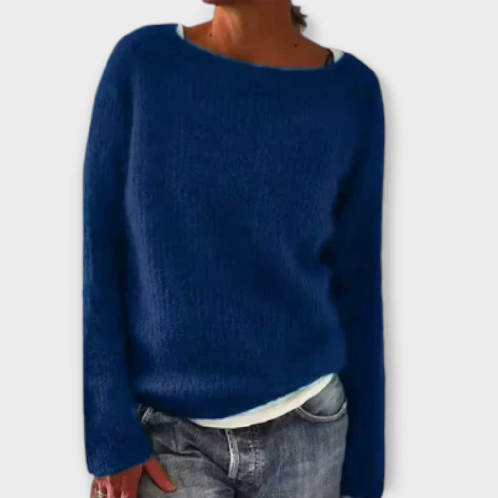 Clarice - Plain Vintage Sweater in Eight Colours