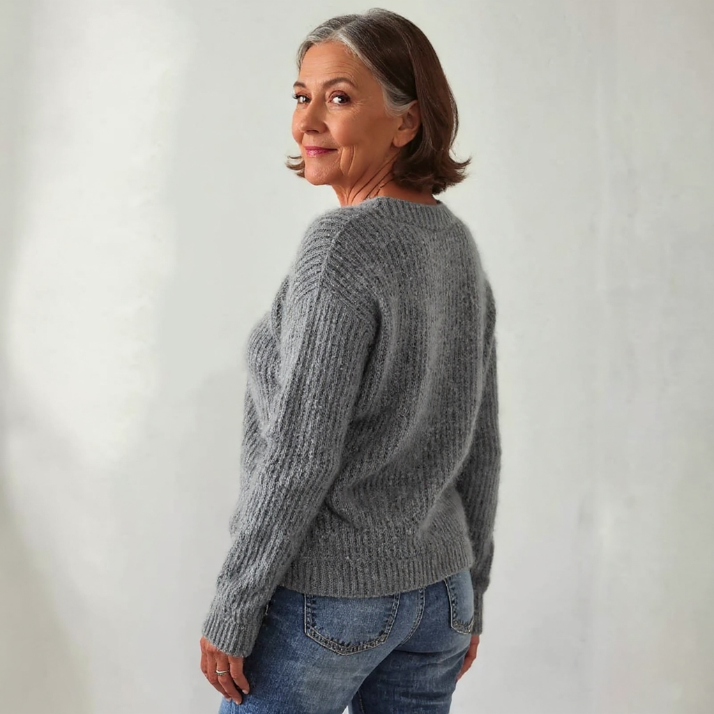 Isolde - Grey Vintage Sweater with Sheep