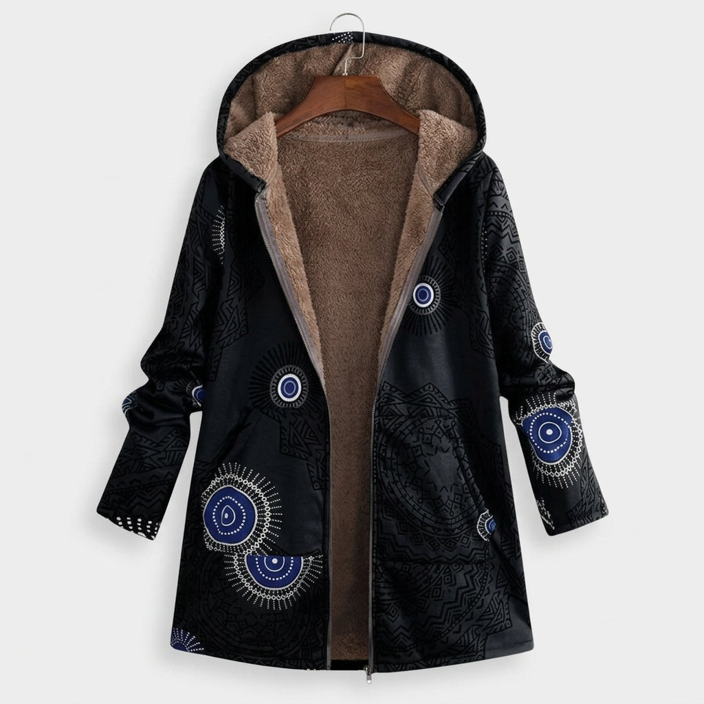 Adele - Sherpa Jacket with Ethnic Print