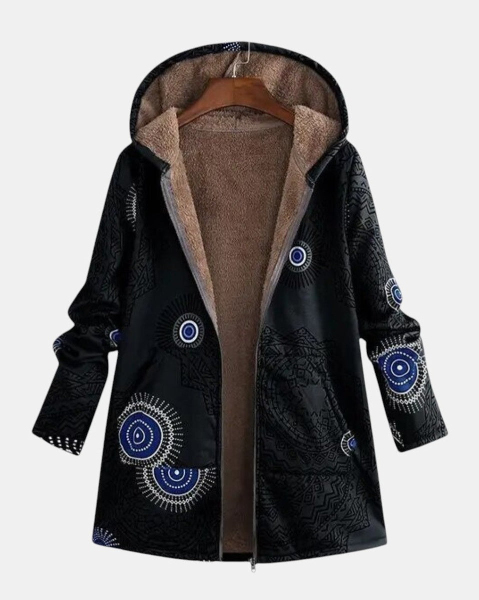 Adele - Sherpa Jacket with Ethnic Print