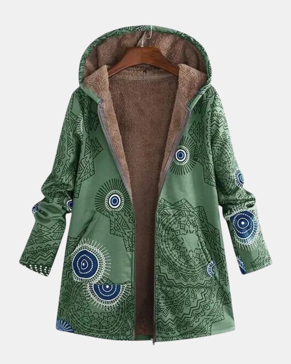 Adele - Sherpa Jacket with Ethnic Print