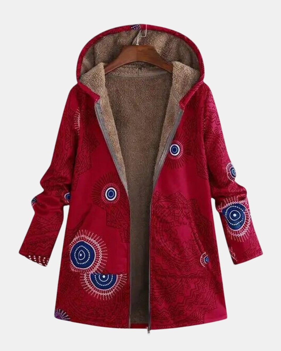 Adele - Sherpa Jacket with Ethnic Print
