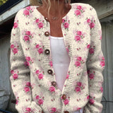Valerie - Watercolour Rose Cardigan