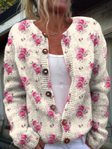 Valerie - Watercolour Rose Cardigan