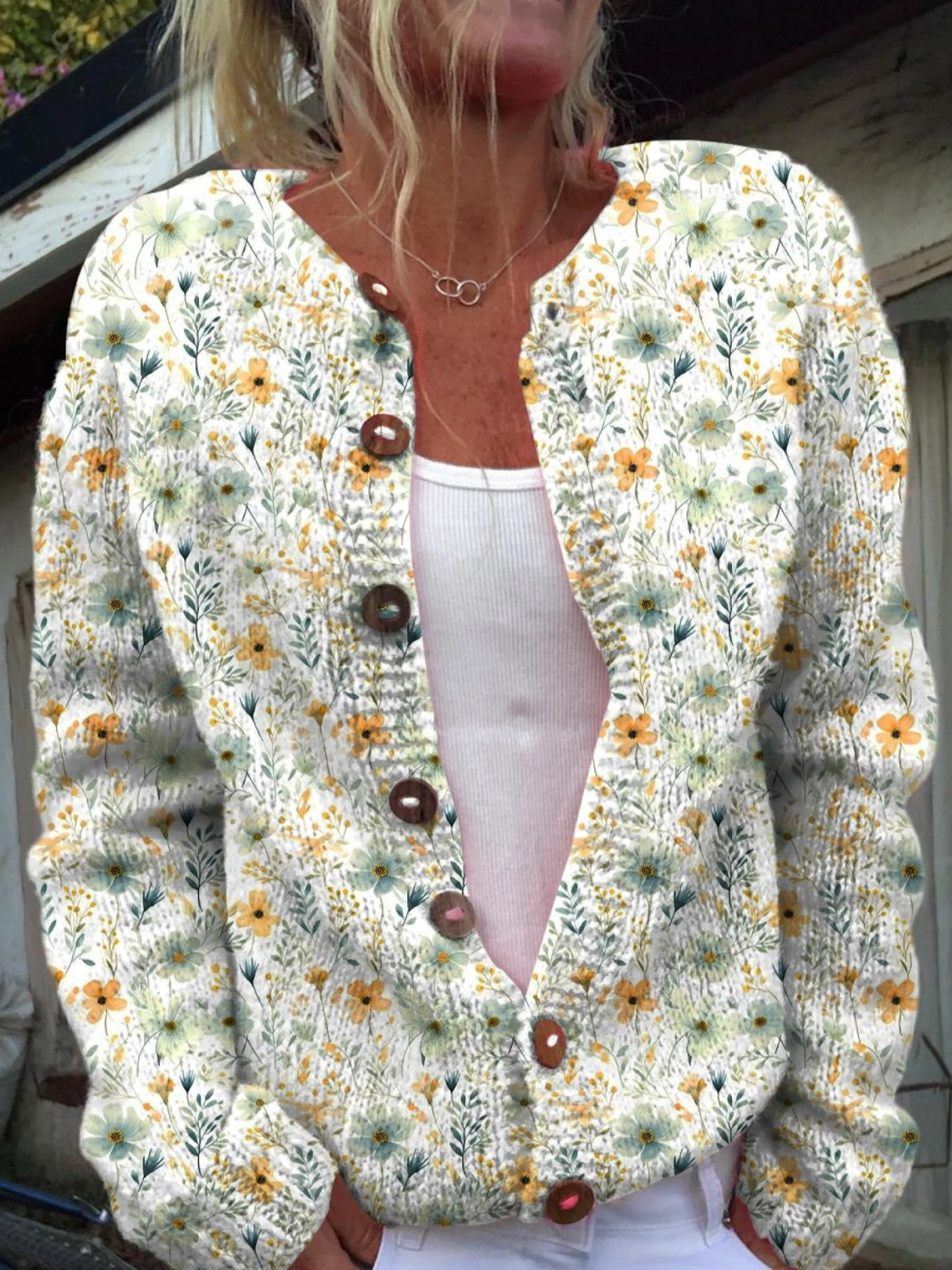 Valerie - Watercolour Rose Cardigan