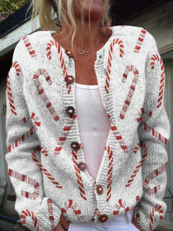 Tessa - Candy Cane Christmas Cardigan