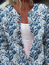 Lucy - Blossom Print Button Cardigan