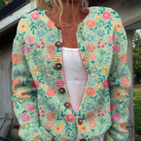 Livia - Floral Print Button Cardigan