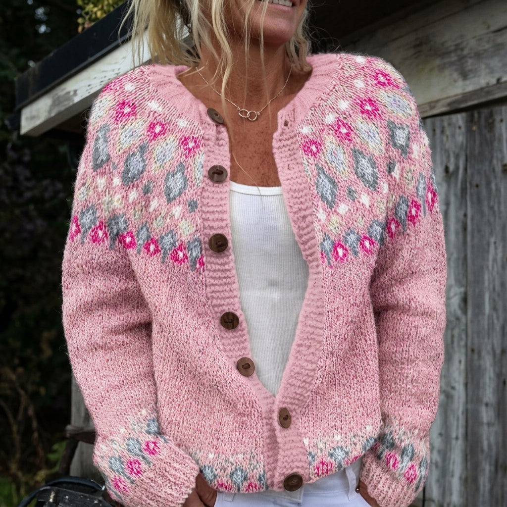 Sloane - Diamond Print Button Cardigan