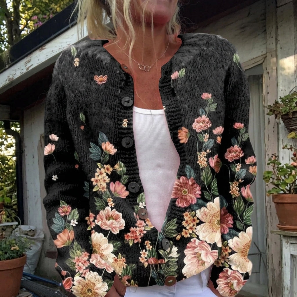 Olivia - Retro Floral Cardigan