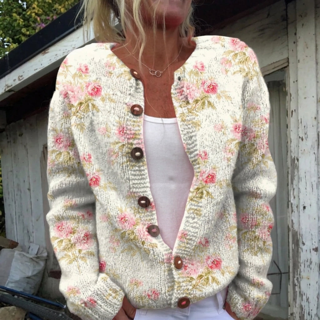 Harriet - Flower and Foliage Print Cardigan