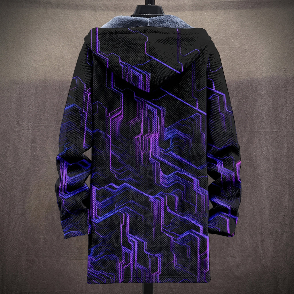 Bernadette - Black and Purple Circuit Print Jacket
