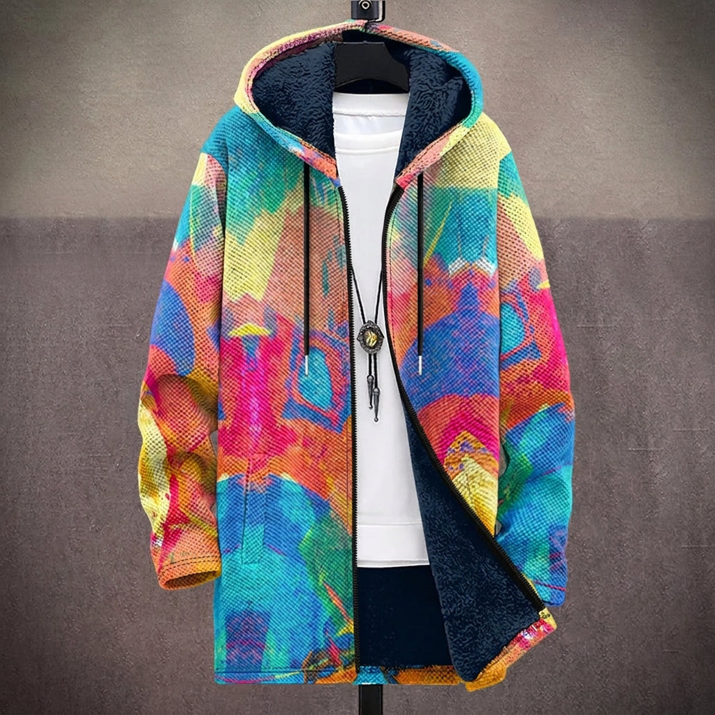 Laura - Multicoloured Abstract Brushstroke Print Jacket