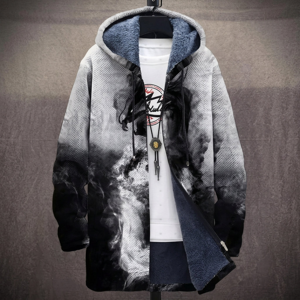 Beatrice - Black and White Smoky Print Jacket