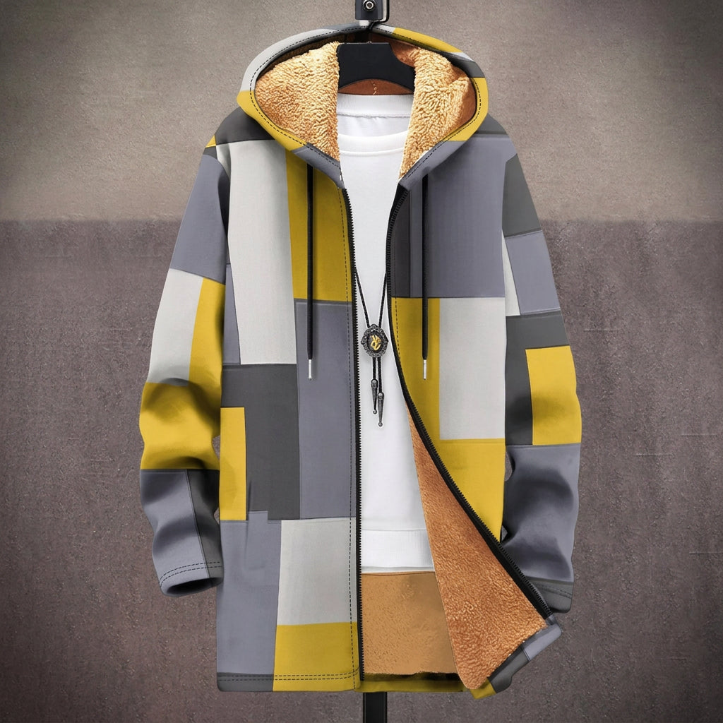 Peggy - Yellow and Grey Colour-Block Jacket