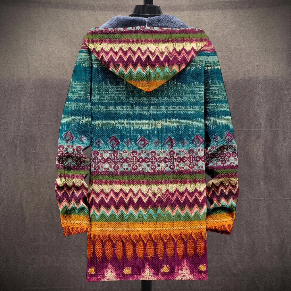 Nicole - Multicoloured Aztec Stripe Print Jacket