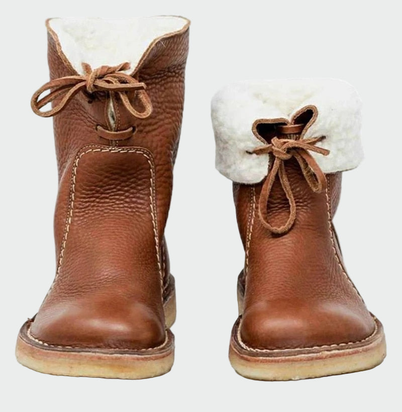 Laurel - Waterproof Leather Boots with Wool Lining