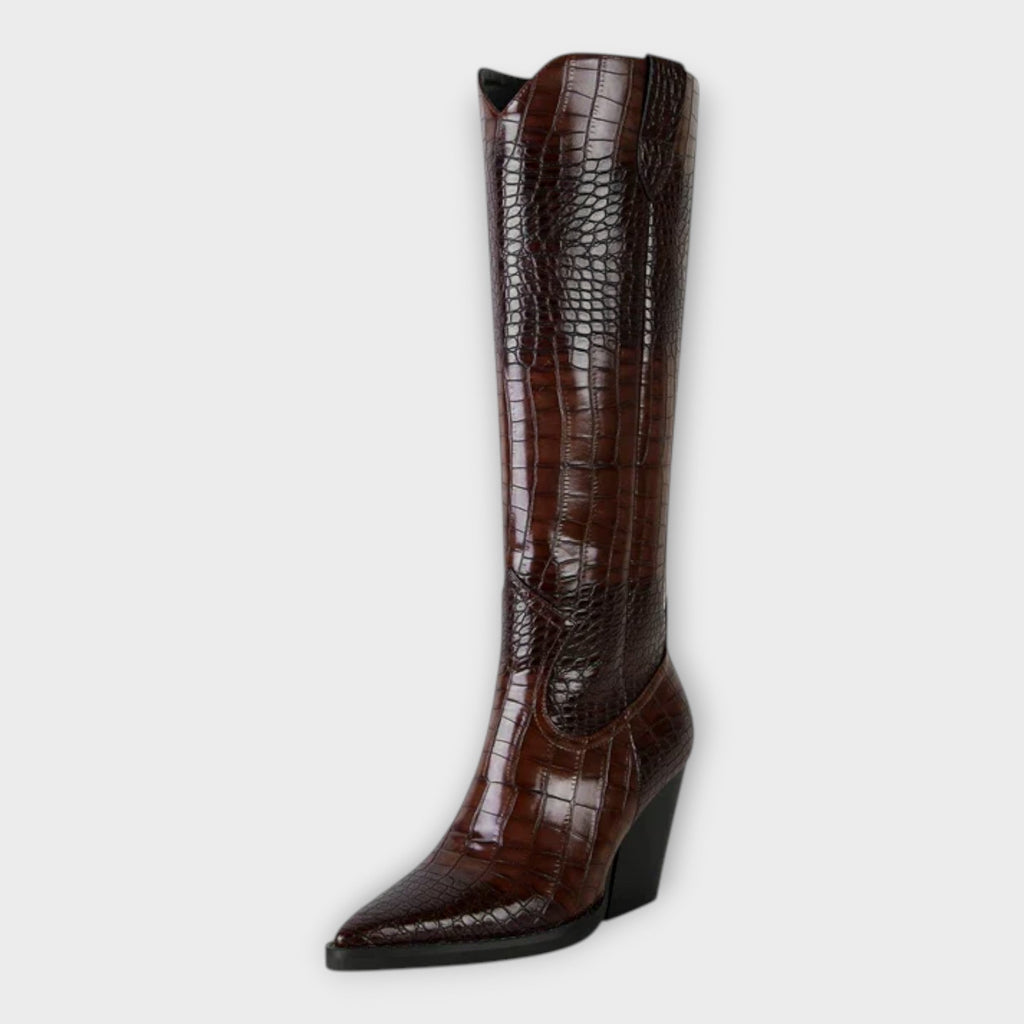 Sadie - Croc-Print Boots