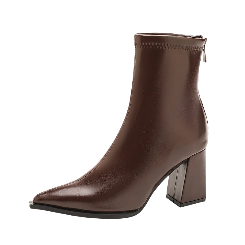 Annie - Elegant Chunky Heel Boots