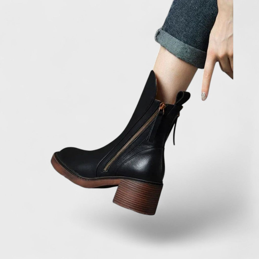 Gwendolyn - Leather Ankle Boots