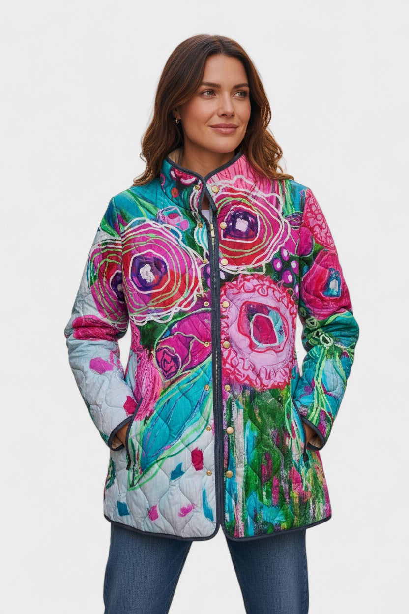 Marian - Multicoloured Floral Quilted Jacket