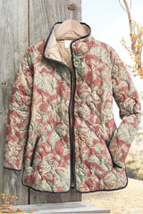 Iris - Light Dusty Rose Floral Quilted Jacket