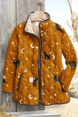 Claudia - Amber Celestial Cat Quilted Jacket