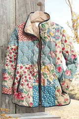 Bertha - Multicoloured Floral Patchwork Quilted Jacket