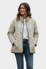 Celeste - Sage Green Floral Quilted Jacket