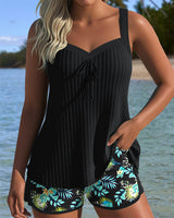 Seraphina - Striped Tankini with Two-Piece Swimsuit Bottom