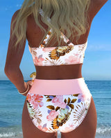Lorraine - Bikini with Contrasting Floral Print and Slit