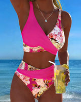 Lorraine - Bikini with Contrasting Floral Print and Slit