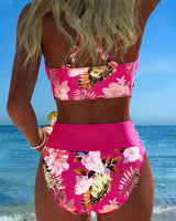 Lorraine - Bikini with Contrasting Floral Print and Slit