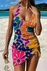 Faith - Floral Graphic Tankini with Shorts, Tummy Control Effect
