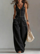 Sophie - Casual Denim Wide Jumpsuit