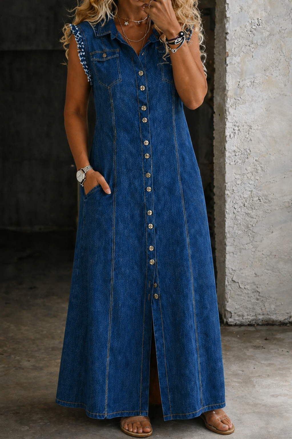 Liora - Plus Size Denim Dress