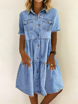 Sophia - Casual Elegant Denim Dress