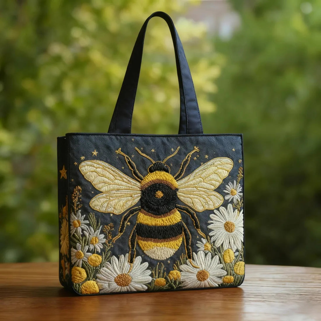Handmade Bag - Bee with Daisies