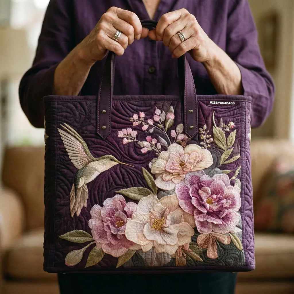 Handmade Bag - Hummingbirds and Orchids