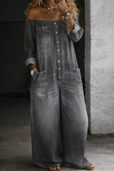 Helena - Long Sleeve Jumpsuit with Exposed Shoulders